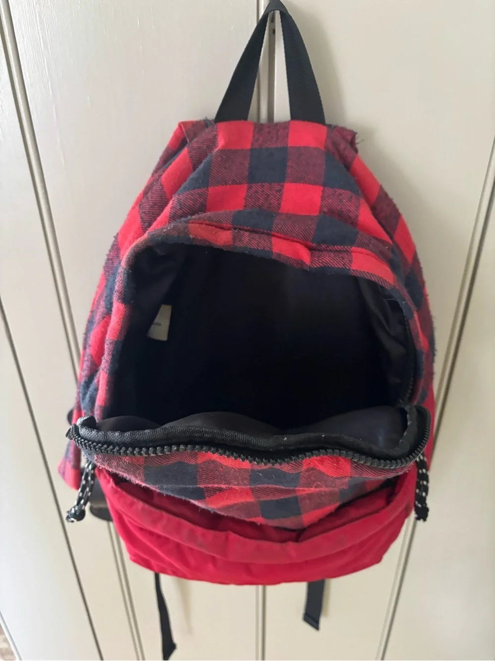 Red Buffalo Plaid Flannel & Solid Red Kid’s Backpack